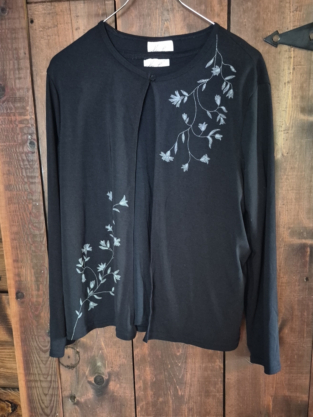 Kathie Lee Collection 2 Piece Black Long Sleeved Sweater With Tunic Top